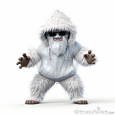 Grotesque White Squirrel With Sunglasses And Hoodie - Halloween Themed 3d Illustration Stock Photo