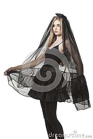 Grotesque woman in Halloween day Stock Photo