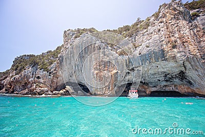 GROTTA DEL BUE MARINO, near the beach of Cala Luna, Sardegnia, Italy Stock Photo