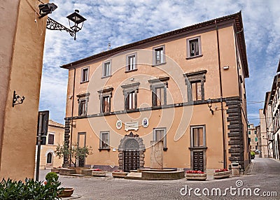 Grotte di Castro, Viterbo, Lazio, Italy: the former town hall 16th century now home to the Etruscan museum Editorial Stock Photo