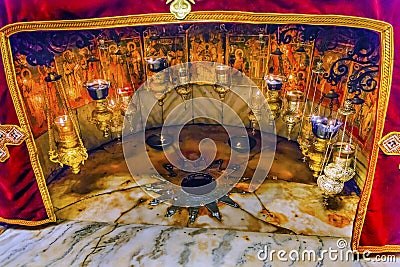 Grotto Cave Church of the Nativity Bethlehem West Bank Palestine Stock Photo