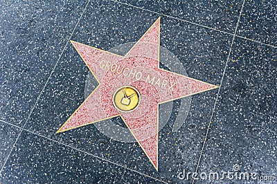 Groucho Marx star on Hollywood Walk of Fame Editorial Stock Photo