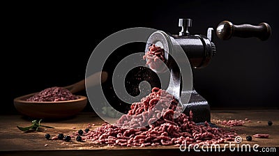 Ground beef, finely textured and browned to perfection, versatile ingredient for a myriad of dishes Stock Photo