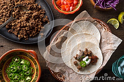 Ground Beef Tacos Stock Photo