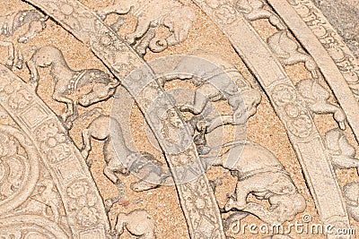 Ground carving as moonstone relief Stock Photo