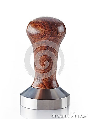 Ground coffee tamper Stock Photo