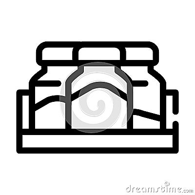 Ground herbs in jars ready for sale in pharmacy line icon vector illustration Vector Illustration