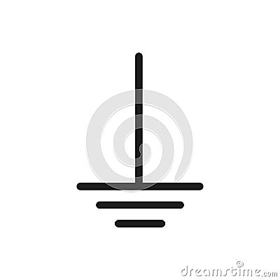 Ground icon, sign. Electrical symbol isolated on white background. ESD, EPA. Common ground point. Electrostatic Vector Illustration