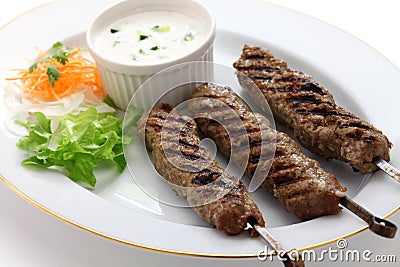 Ground lamb kebab Stock Photo