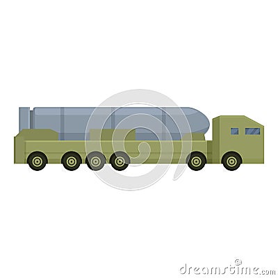 Ground nuclear truck icon cartoon vector. Missile battle Vector Illustration