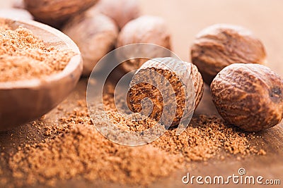 Ground nutmeg Stock Photo