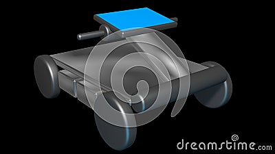 Ground penetrating radar GPR. GPR emits scan signals to detect object below earth`s surface . 3d render illustration view 9 Cartoon Illustration