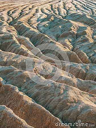 Ground shape created by muddy volcanoes and natural-gas eruptions in Berca, Paclele Mari near Buzau, Romania Stock Photo
