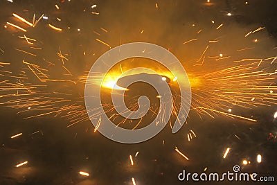 Ground spinner during Diwali time Stock Photo