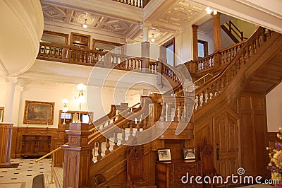 Ground Staircase in Boldt Castle, NY, USA Editorial Stock Photo