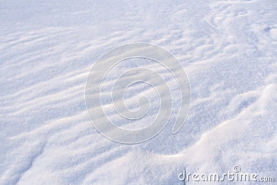 Ground surface covered with fluffy freshly fallen white snow. Stock Photo