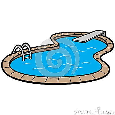 In Ground Swimming Pool Vector Illustration