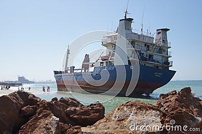 Grounded Cargo Ship Accident Editorial Stock Photo