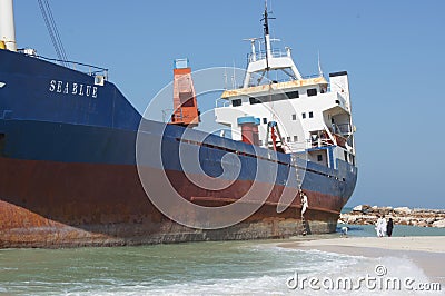 Grounded Cargo Ship Accident Editorial Stock Photo