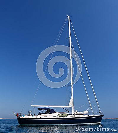 Grounded sailboat Stock Photo