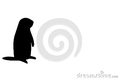 Groundhog day concept. Groundhog silhouette cut from black paper isolated on white background. space for text. Stock Photo