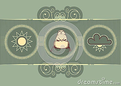 Groundhog day postcard Vector Illustration