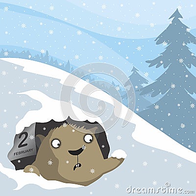 Groundhog Day Vector Illustration