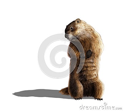 Groundhog Cartoon Illustration