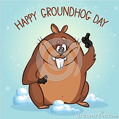 Groundhog vector illustration. Can be used in web design, printed on fabric paper, as a background, or as an element in a composi Vector Illustration