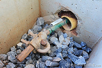 Grounding Electrode Inspection Pit of Electrical System Stock Photo