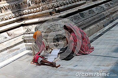 In the grounds of the Jagdish Mandir temple in Udaipur, India Editorial Stock Photo