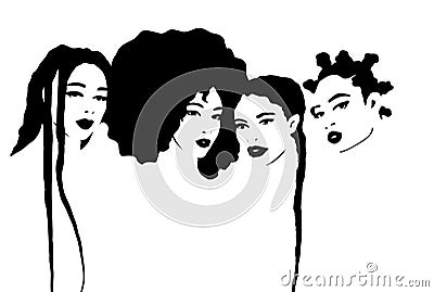 Group of african black women together Stock Photo