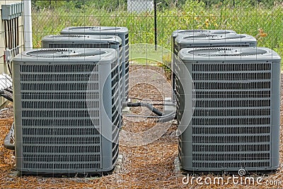 Group of Air Conditioning Units Stock Photo