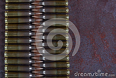 Group of ammunition geometrically placed Stock Photo