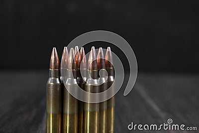 Group of ammunition geometrically placed Stock Photo