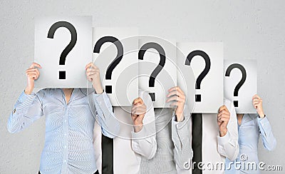 Group of anonym people hiding Stock Photo