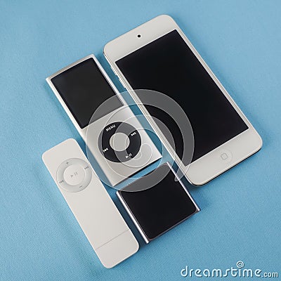 A Group of Apple iPods Editorial Stock Photo