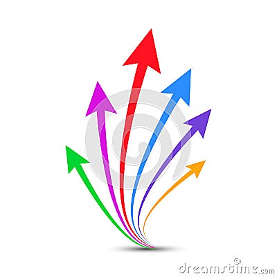 Group arrows directed upwards - vector Stock Photo