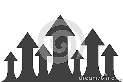 Group arrows directed upwards - vector Stock Photo