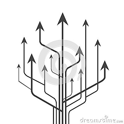 Group arrows directed upwards - vector Vector Illustration