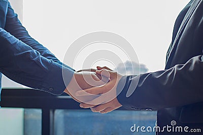 Group asia businessman together create a mutually beneficial business relationship. Stock Photo