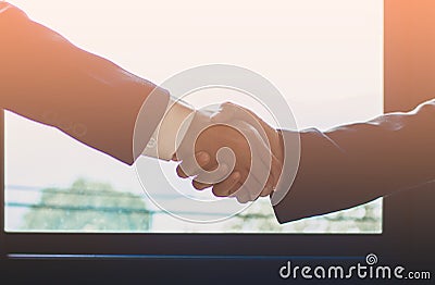 Group asia businessman together create a mutually beneficial business relationship. Stock Photo