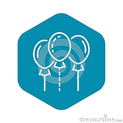 Group ballon icon, outline style Vector Illustration