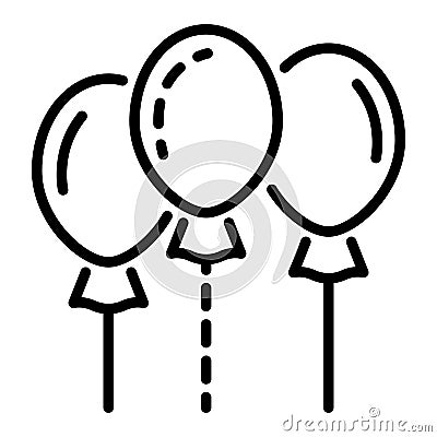 Group ballon icon, outline style Vector Illustration