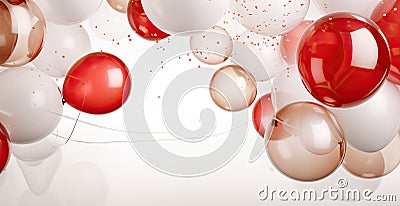 group balloons floating Cartoon Illustration