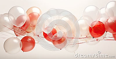 group balloons floating Cartoon Illustration
