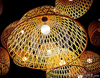 Bamboo lamp Stock Photo