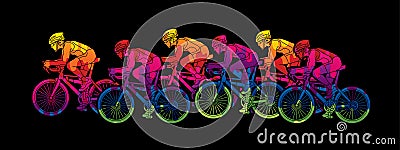 Group of Bicycle racing graphic vector Vector Illustration