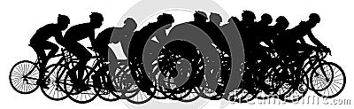 Group of bicyclists in race riding a bicycle vector. Vector Illustration