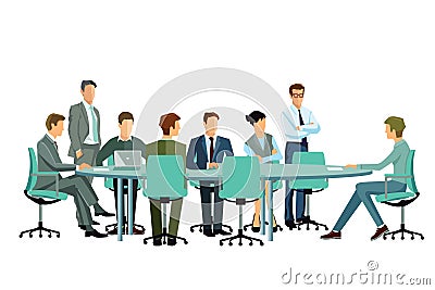 Group or board meeting Vector Illustration